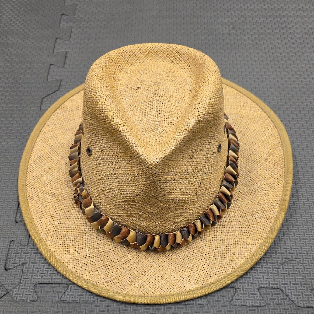 Scala Tan Panama Straw Hat with Inner Band